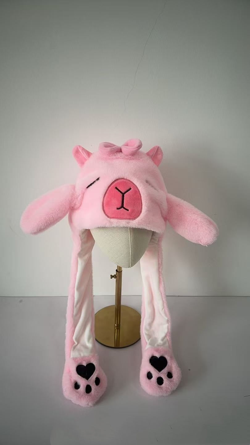 Cartoon Warm Hat with Moving Ears