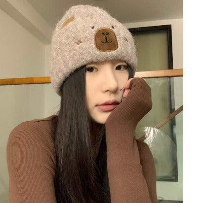 Capybara Bear Cartoon Knitted Beanie