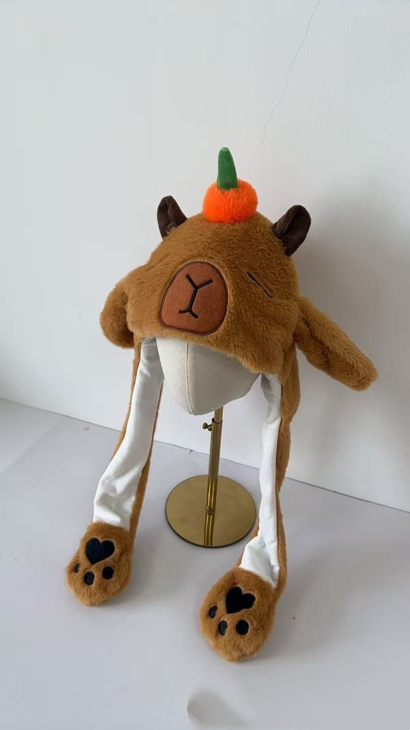 Cartoon Warm Hat with Moving Ears