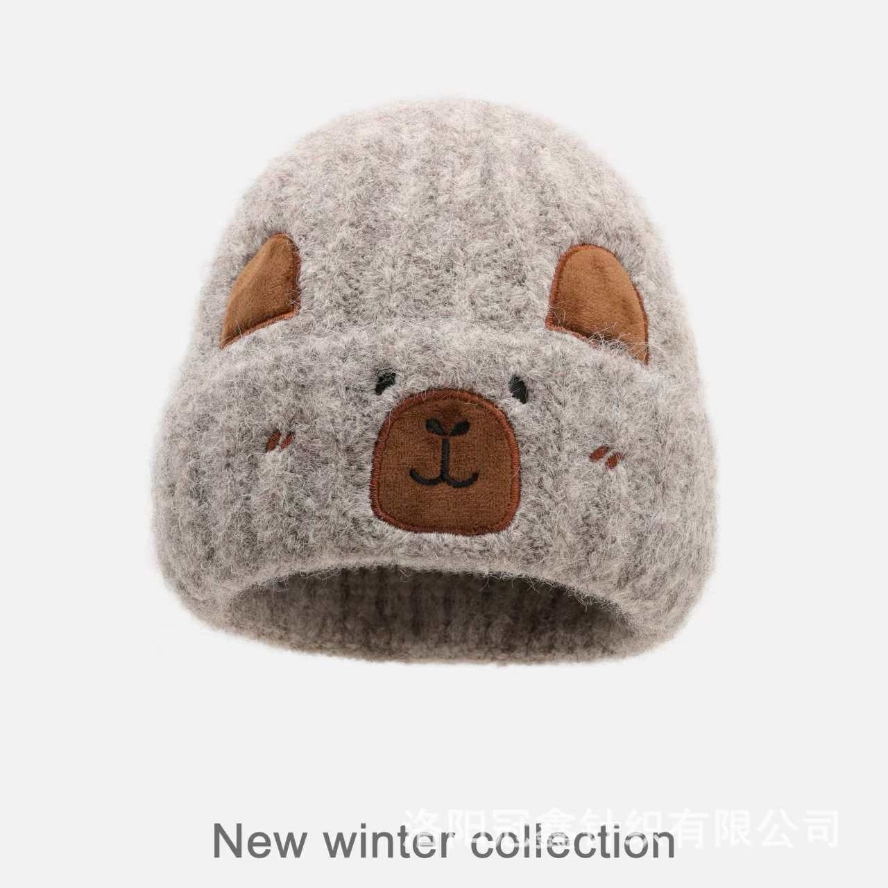 Capybara Bear Cartoon Knitted Beanie