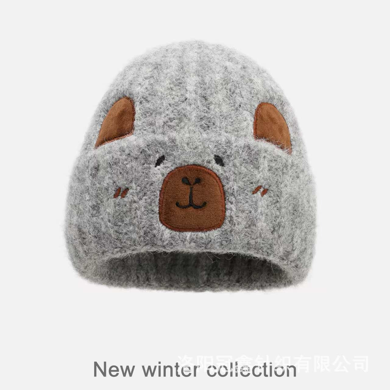 Capybara Bear Cartoon Knitted Beanie