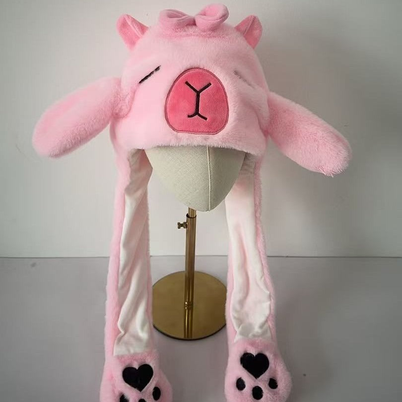 Cartoon Warm Hat with Moving Ears