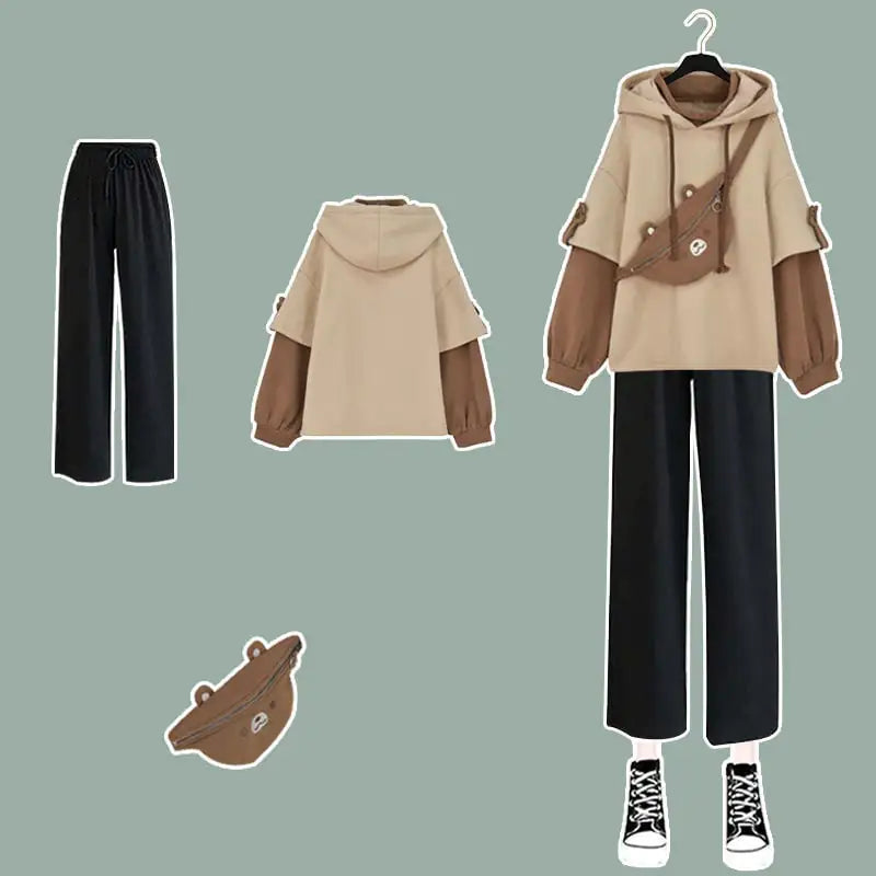 Harajuku Kawaii Bear Anime Oversized Hoodie for Women