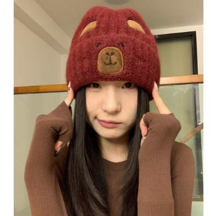 Capybara Bear Cartoon Knitted Beanie