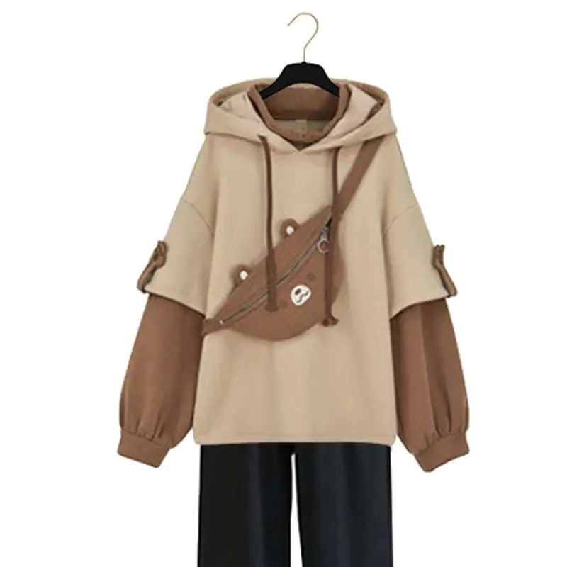 Harajuku Kawaii Bear Anime Oversized Hoodie for Women